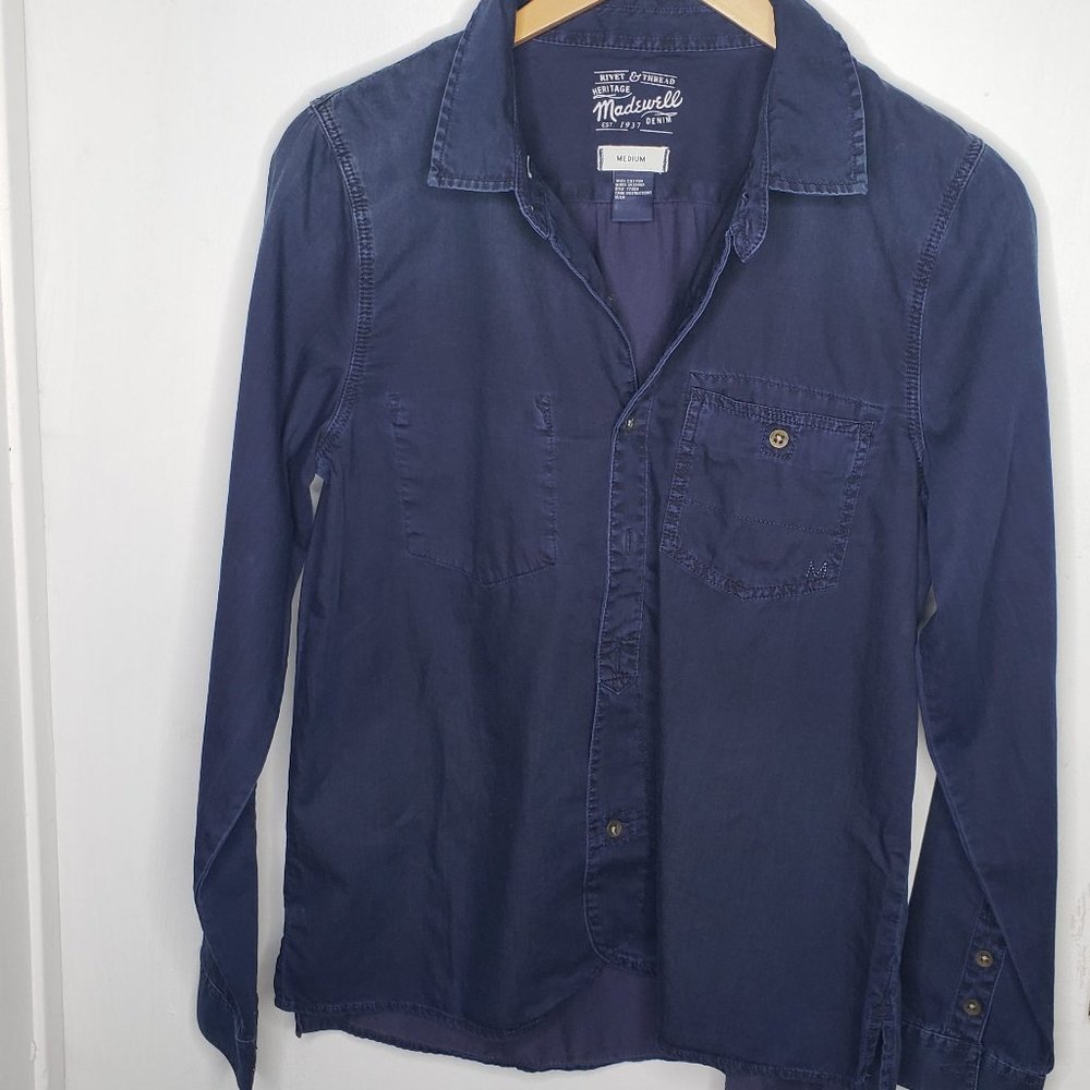 Madewell Rivet and Thread Heritage Denim Shirt Siz